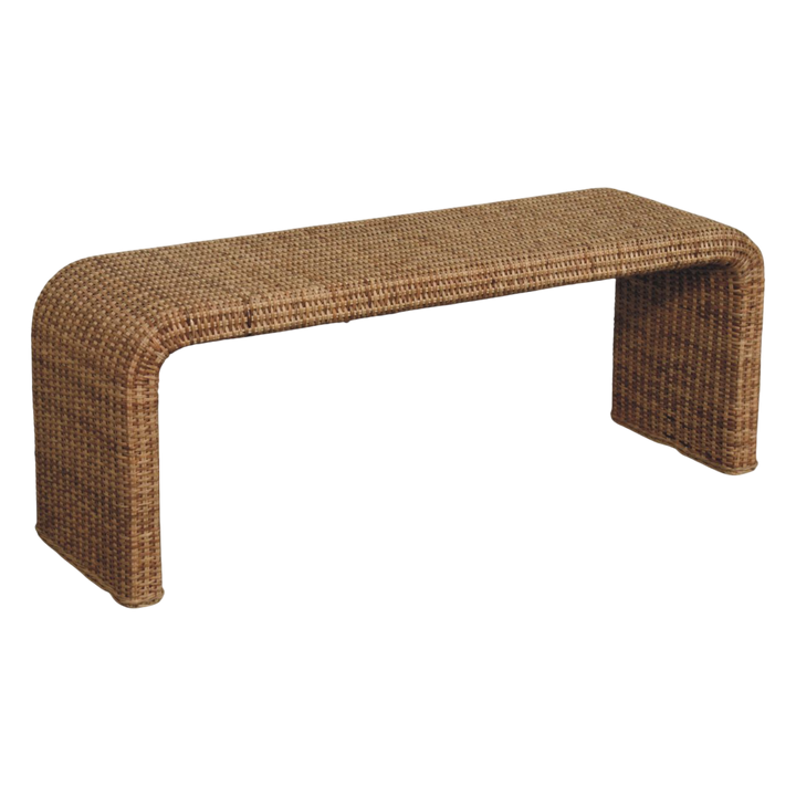 Serafina Waterfall Bench, side view showing the depth.