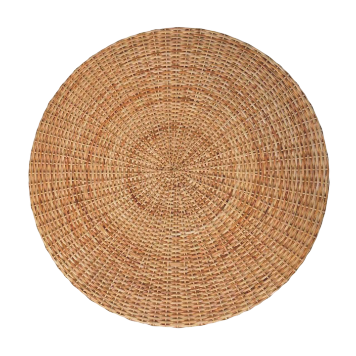 Serafina Woven Drum Table, viewed from above.