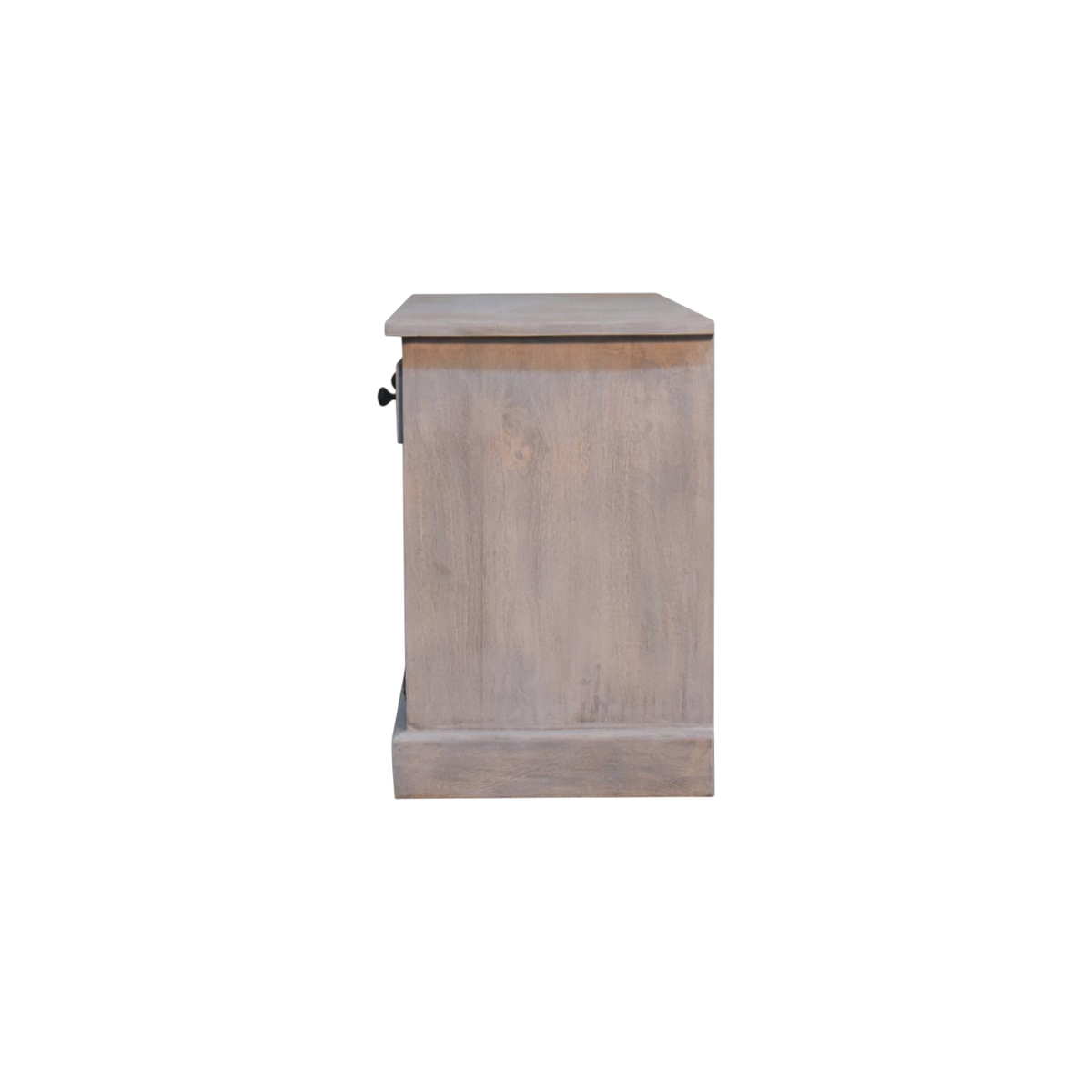 Sigtuna Basket Media Unit in Stone, side view showing the depth.