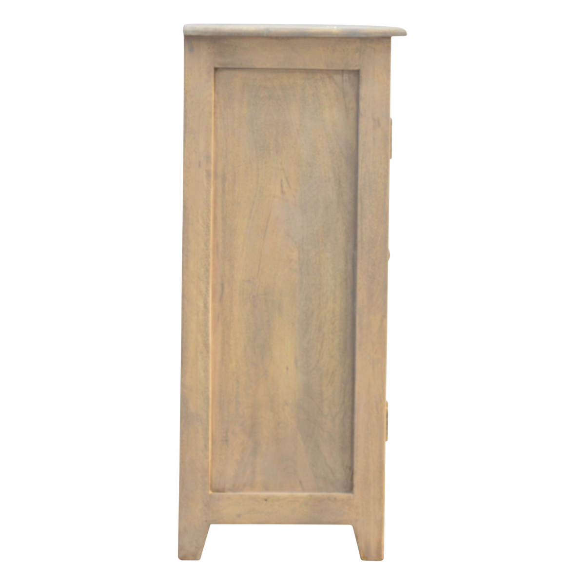 Sigtuna Compact Glazed Sideboard in Stone, side view showing the depth.