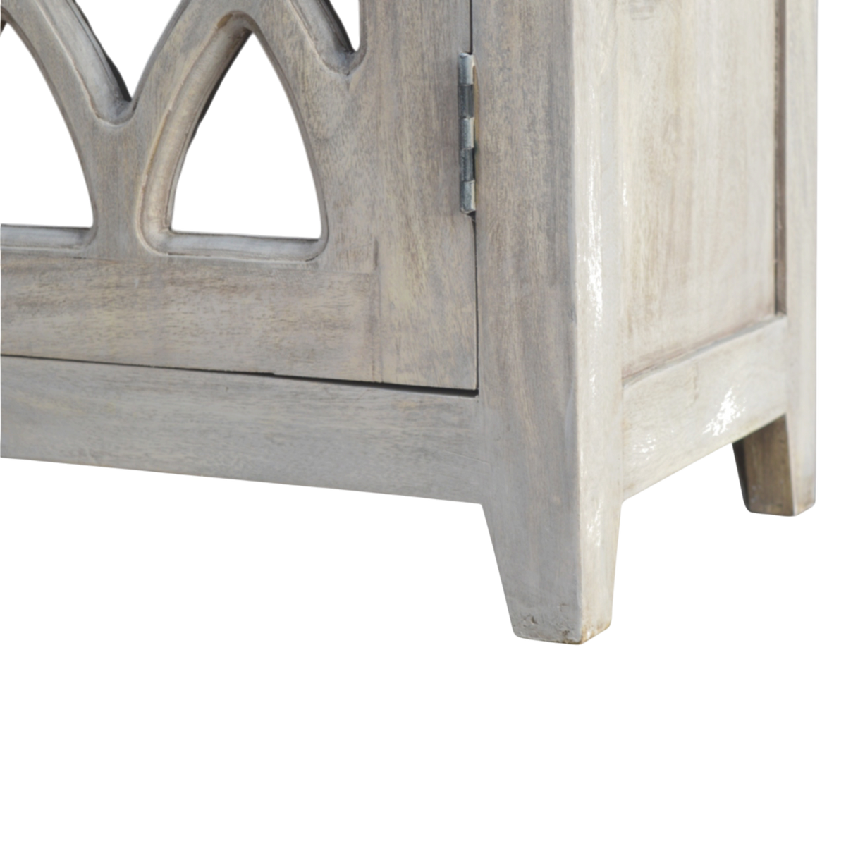 Close view of the glazing on the Sigtuna Compact Glazed Sideboard in Stone.