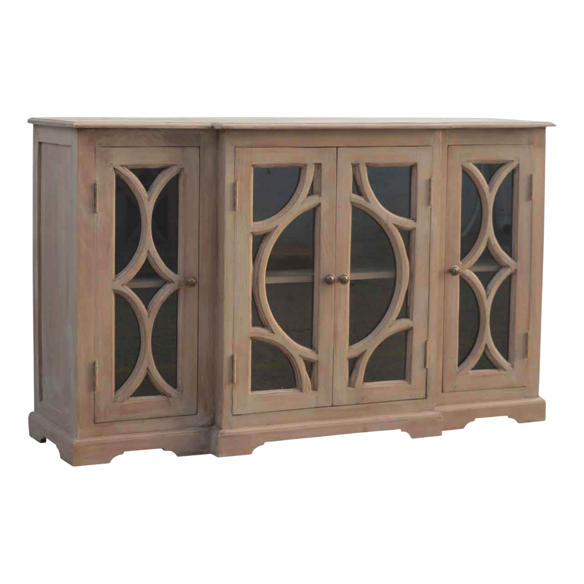 Sigtuna Glazed Media Unit in Salt, three-quarter view showing the full profile.