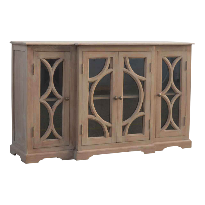 Sigtuna Glazed Media Unit in Salt, three-quarter view showing the full profile.