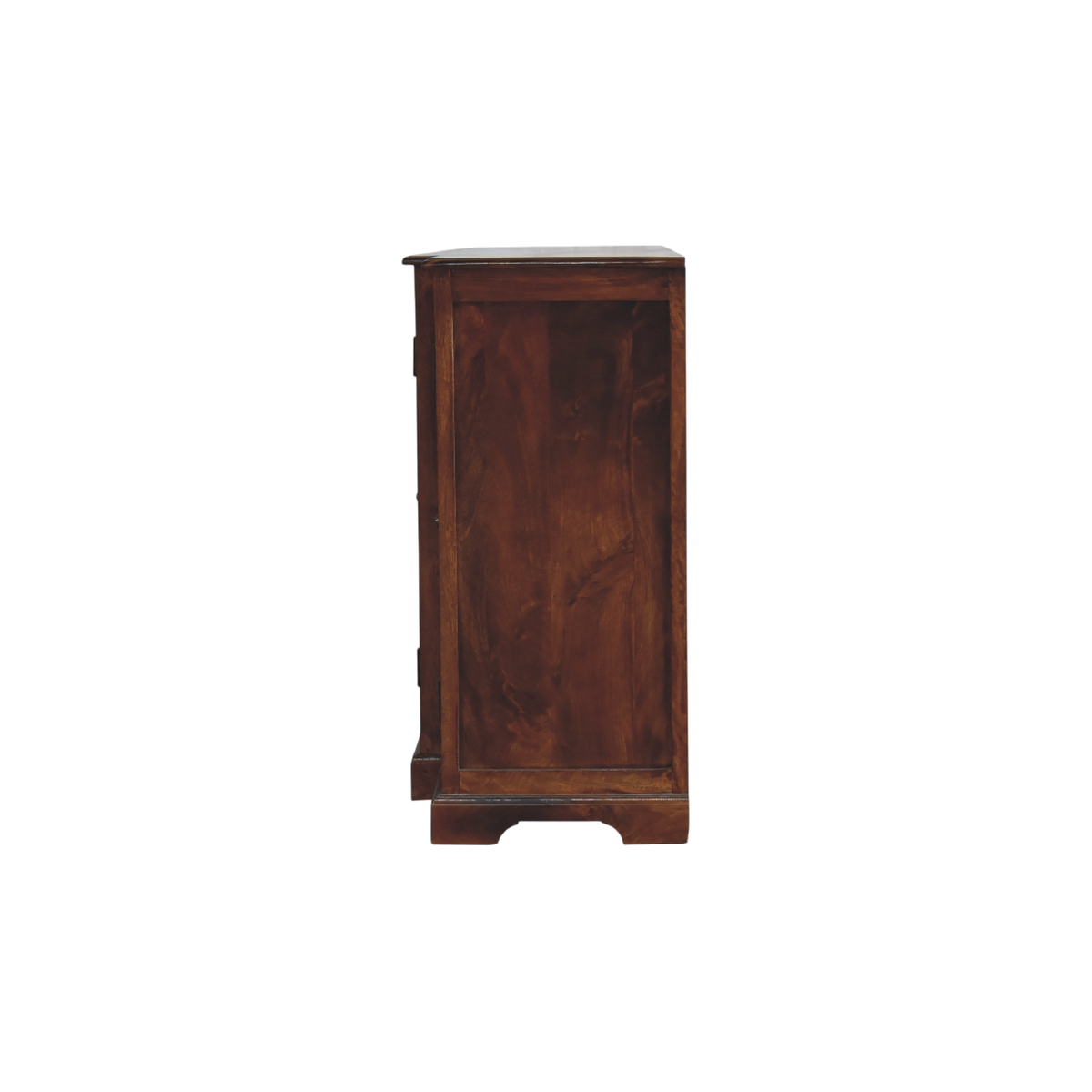 Sigtuna Glazed Sideboard in Chestnut, side view showing the depth.