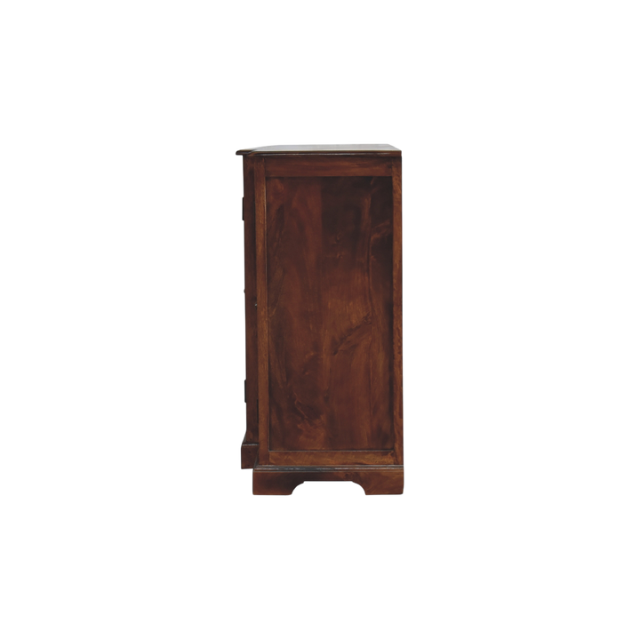 Sigtuna Glazed Sideboard in Chestnut, side view showing the depth.