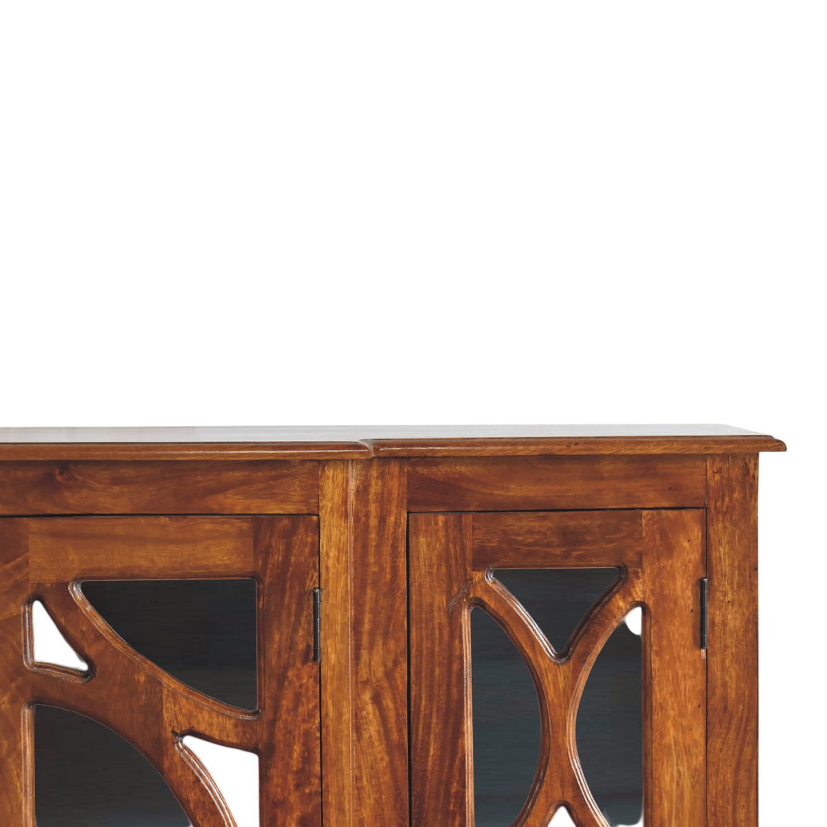 Close view of the glazing on the Sigtuna Glazed Sideboard in Chestnut.