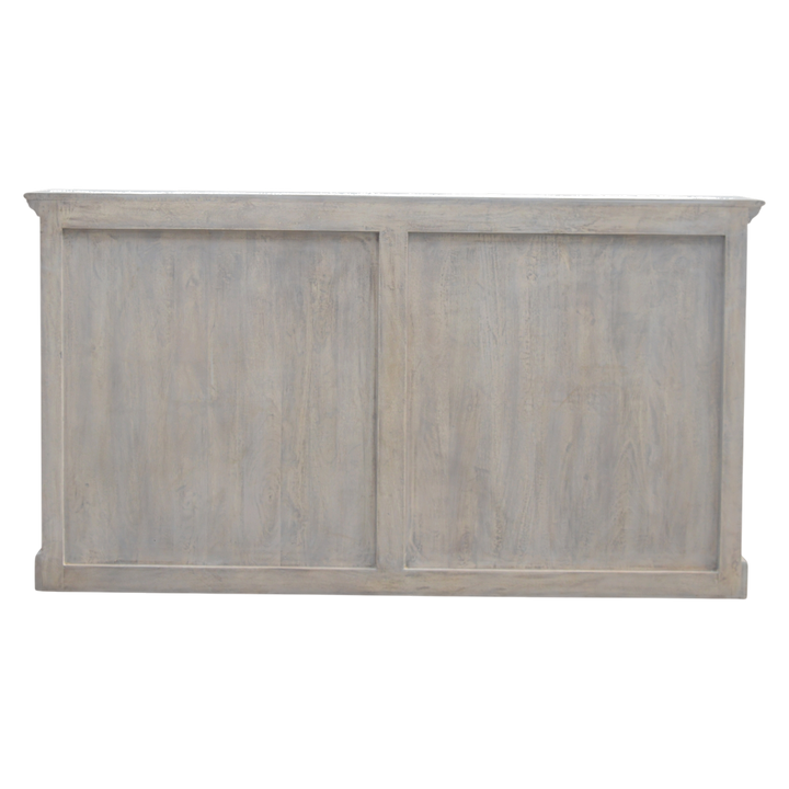 Sigtuna Glazed Sideboard with Drawers in Stone, rear view.