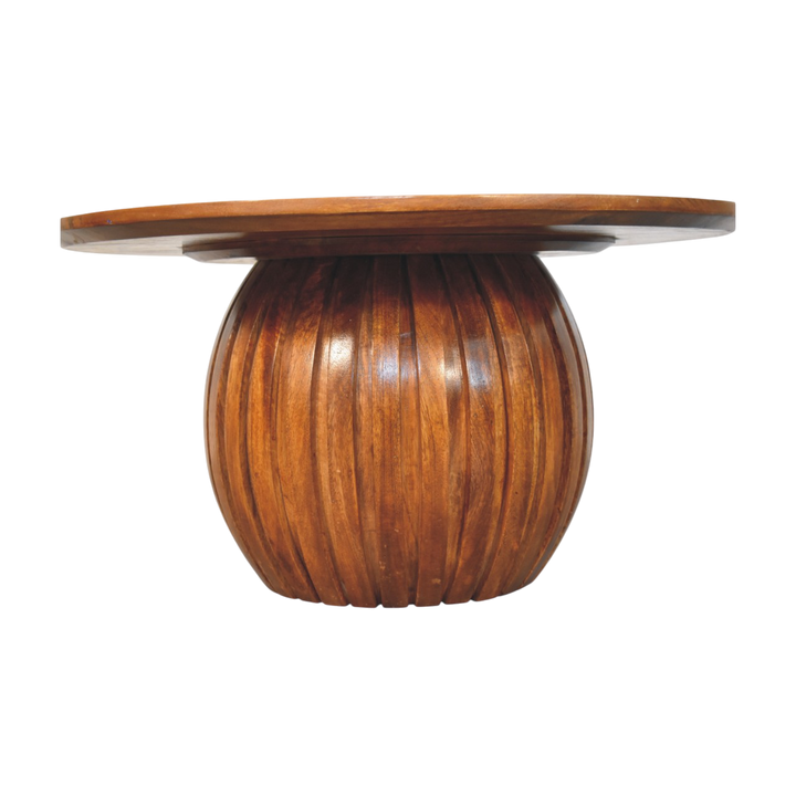 Skagen Plinth Coffee Table in Amber, three-quarter view showing the full profile.