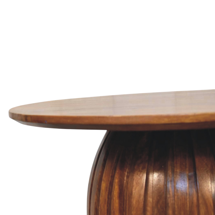 Skagen Plinth Coffee Table in Amber, raised three-quarter view showing the top surface.