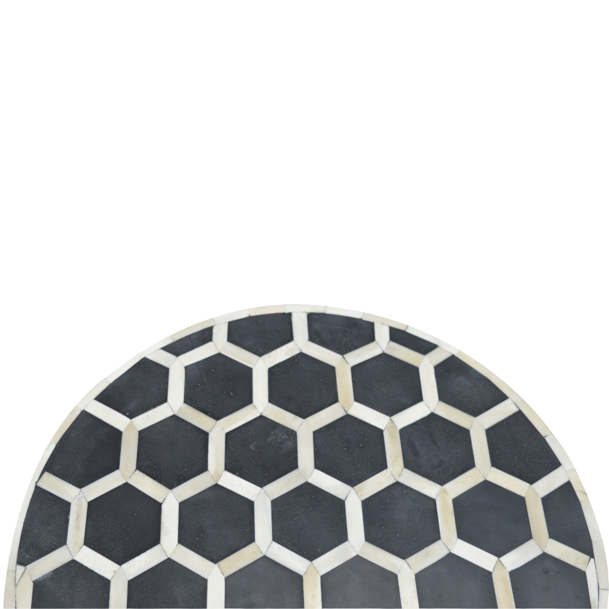 Tivoli Inlay Footstool in Charcoal, shown from above.