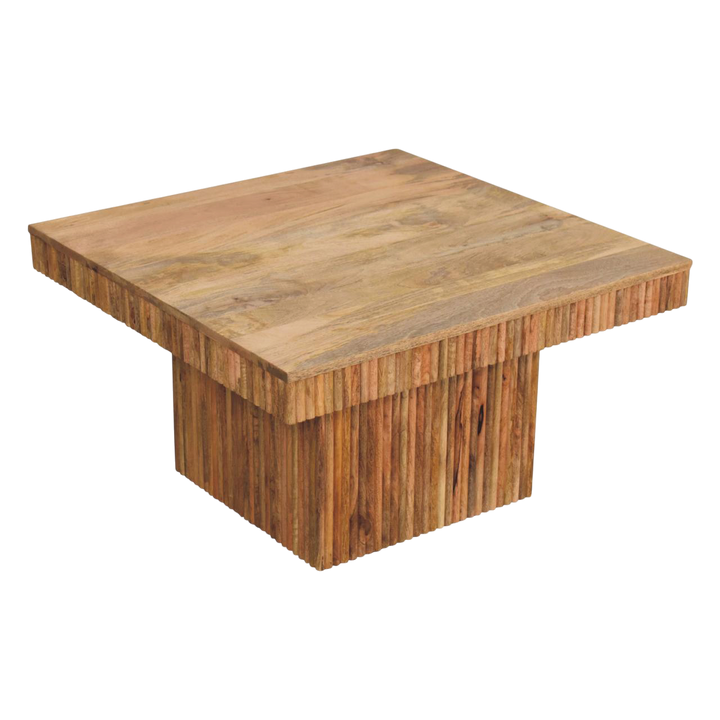 Trosa Block Coffee Table in Amber, three-quarter view from the opposite side.
