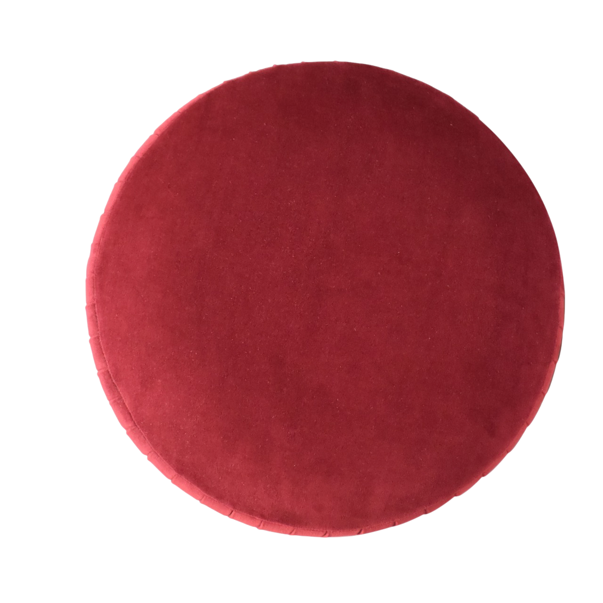 Vallauris Pleated Footstool in Claret Velvet, shown from above.