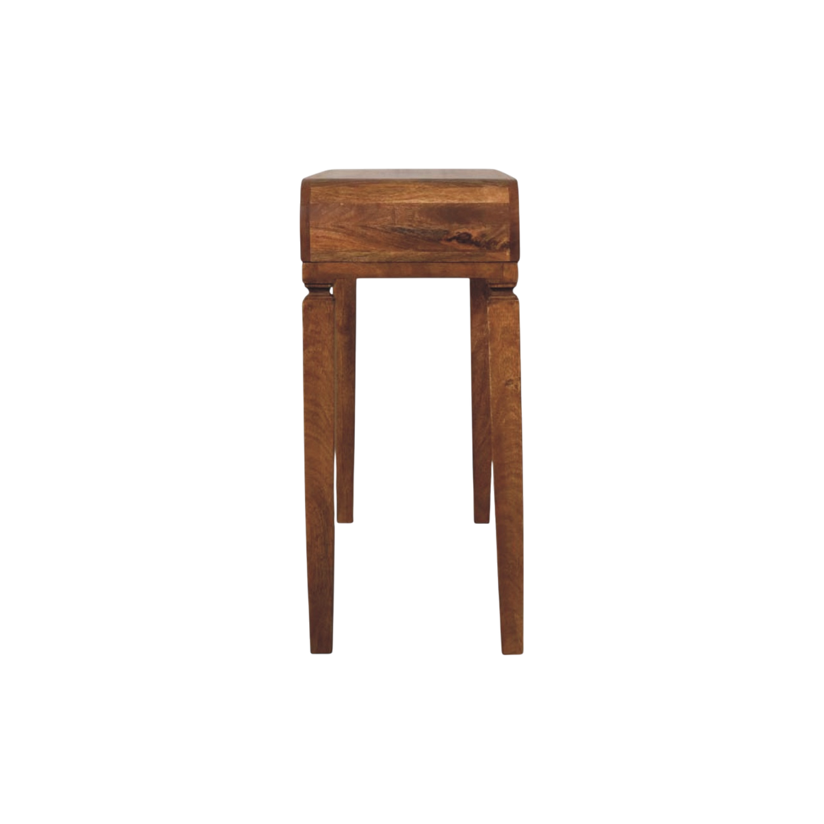 Ventnor Arch Console in Amber, side view showing the depth.