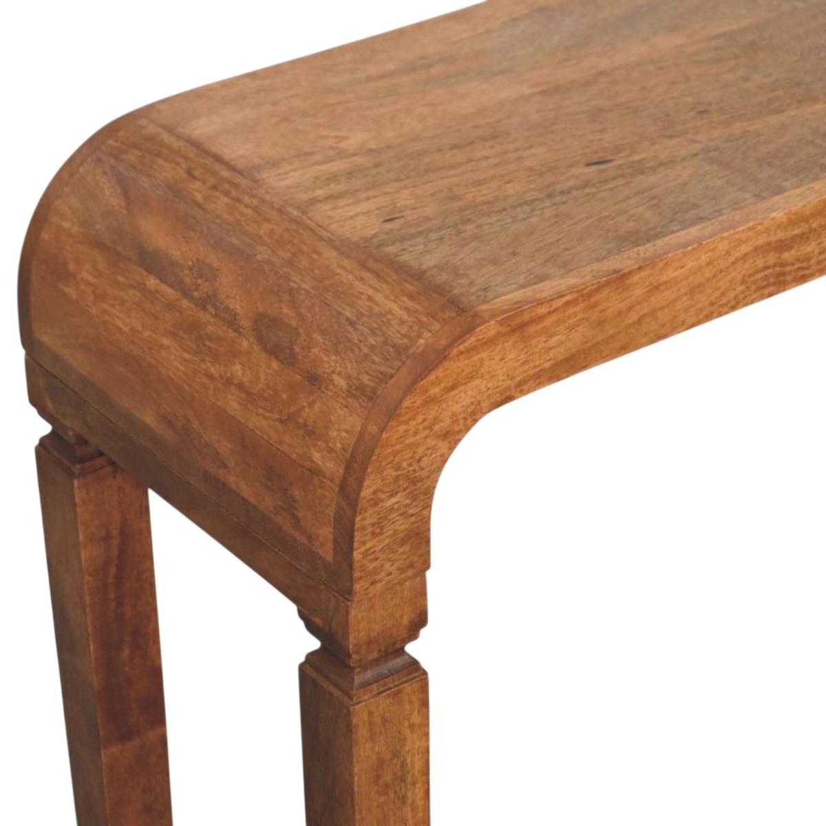 Close view of the top on the Ventnor Arch Console in Amber.