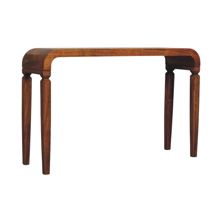 Ventnor Arch Console in Amber, three-quarter view from the opposite side.