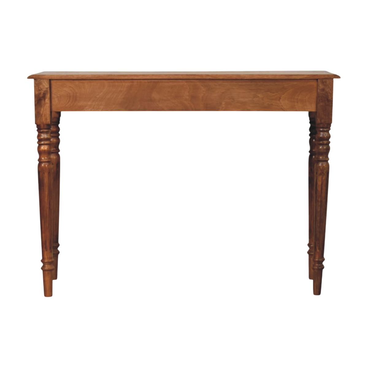 Wetherby 3-Drawer Console in Amber, side view showing the depth.
