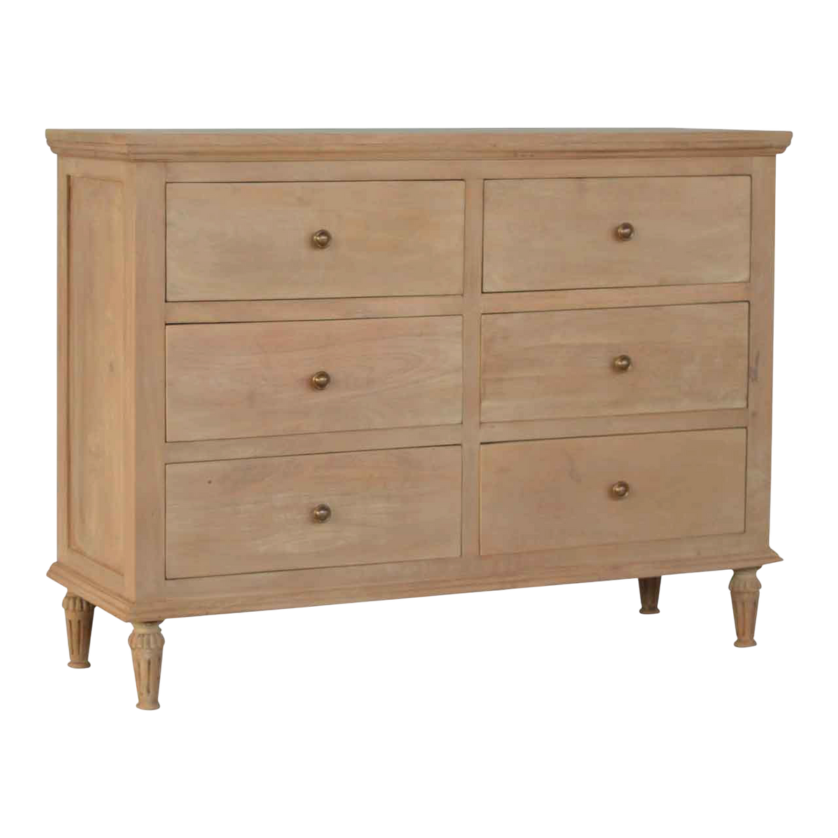 Wetherby 6-Drawer Dresser in Salt, three-quarter view showing the full profile.