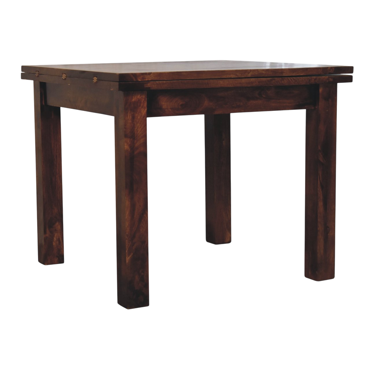 Wetherby Extending Dining Table in Cocoa, three-quarter view showing the full profile.