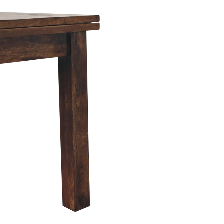Close view of the legs on the Wetherby Extending Dining Table in Cocoa.