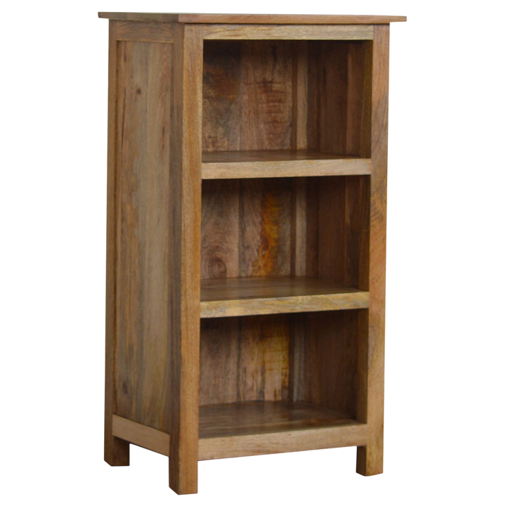 Wetherby Mini Bookcase in Amber, three-quarter view showing the full profile.