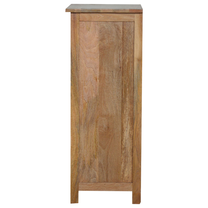 Wetherby Mini Bookcase in Amber, side view showing the depth.