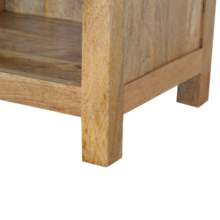 Close view of the legs on the Wetherby Mini Bookcase in Amber.