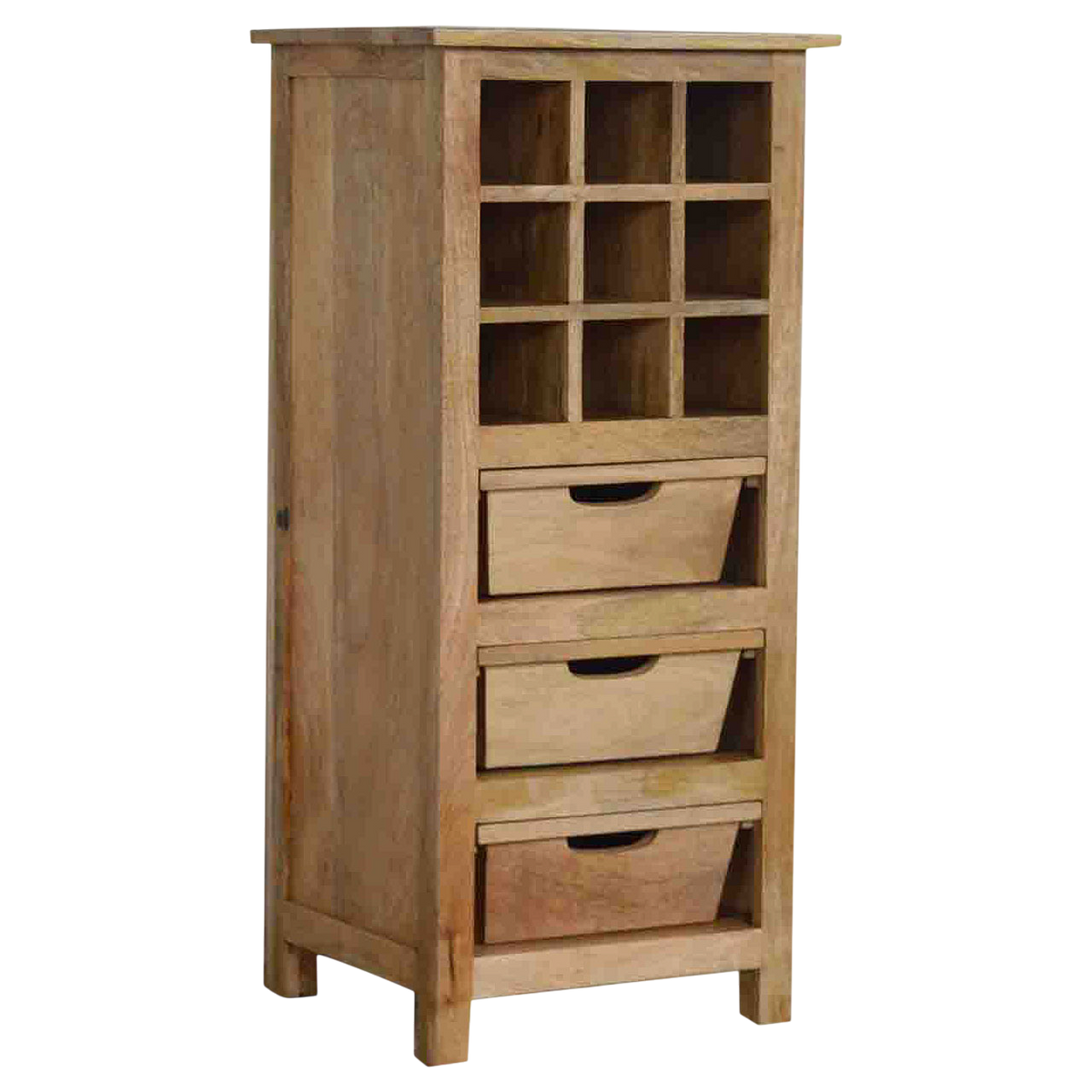 Wetherby Wine Cabinet in Amber, three-quarter view showing the full profile.